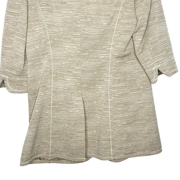 NINE WEST Button Blazer Coat 3/4 Sleeve Notch Lapel Metallic Beige Size Medium - Picture 7 of 14